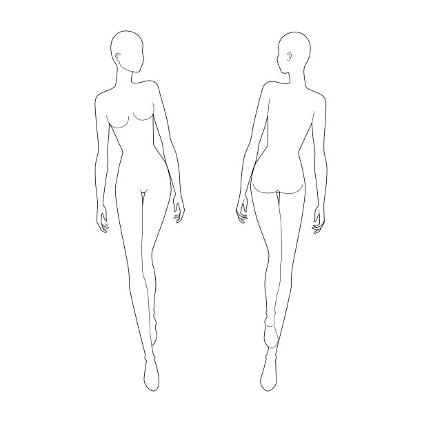 时装模板9头技术图纸与主要线图片下载