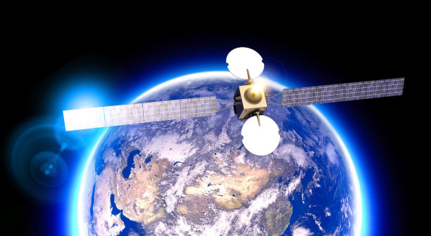 轨道卫星，通讯，地球卫星图像。亚洲，俄罗斯，中国和中东。图片下载