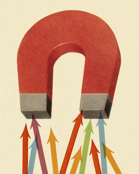 磁铁吸引箭头图片下载