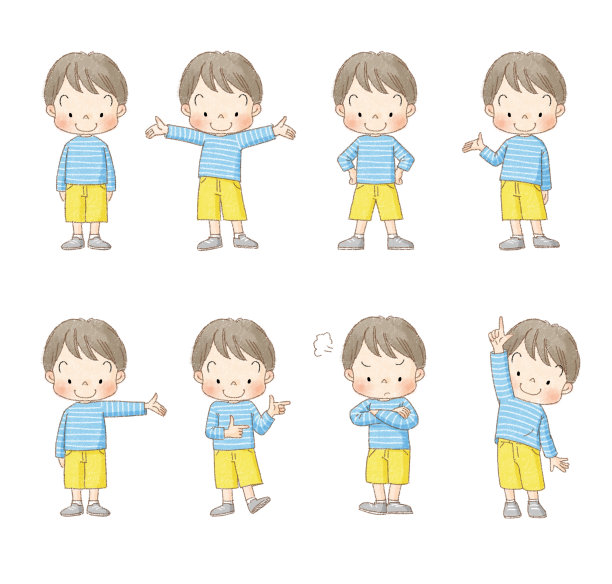 一套男孩全身拍摄插图图片下载
