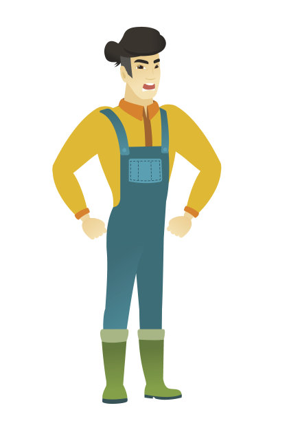 年轻的亚洲农民愤怒地尖叫图片下载