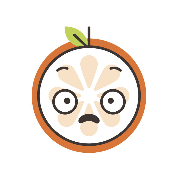 表情——令人震惊的橙色微笑。孤立的向量图片下载