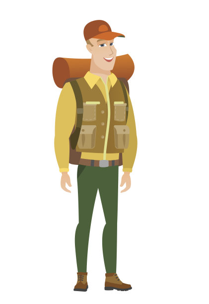 年轻的白人快乐的旅行者图片下载