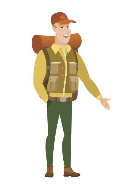 白种旅行者把手放在口袋里图片下载