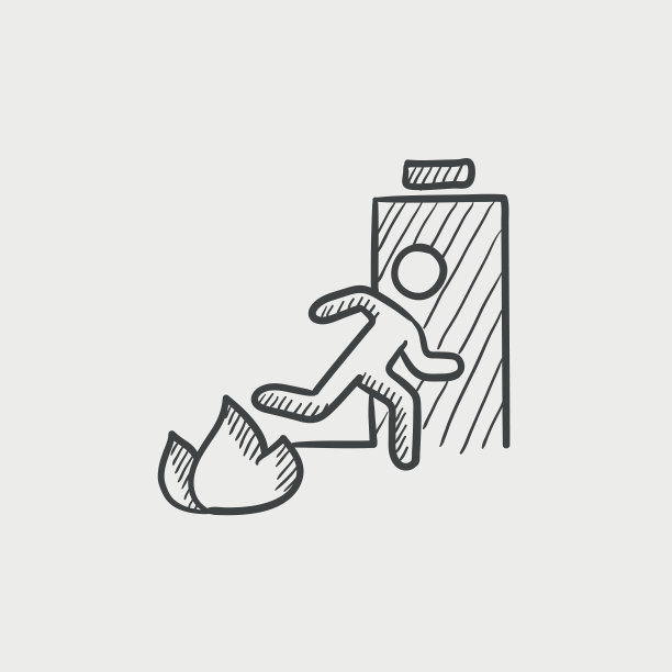 紧急消防出口门示意图图标图片下载