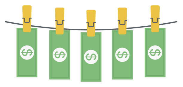 在绳子上洗钱素材图片