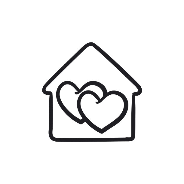 房子与心素描ico图片下载