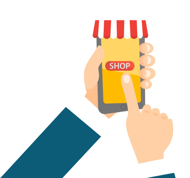 手持装有移动购物应用的智能手机图片下载