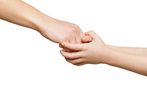 孩子牵着妈妈的手，孤立无援图片下载