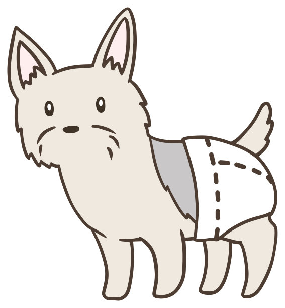 老狗穿着尿布的矢量图图片下载