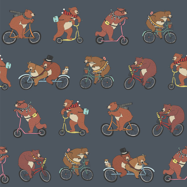 熊骑自行车图片下载