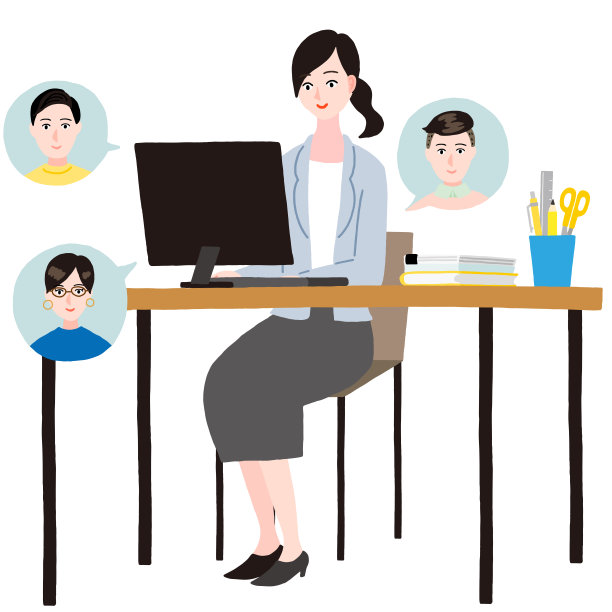 做远程工作，主持会议的西装女图片下载