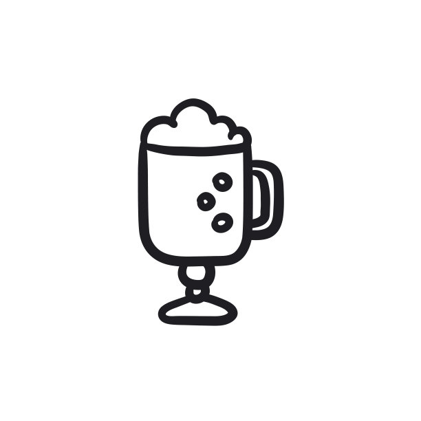 玻璃杯与泡沫素描图标图片下载