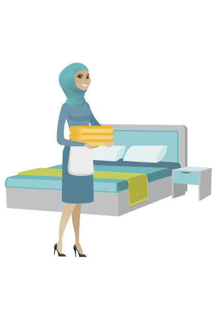 穆斯林女佣和一叠亚麻图片下载