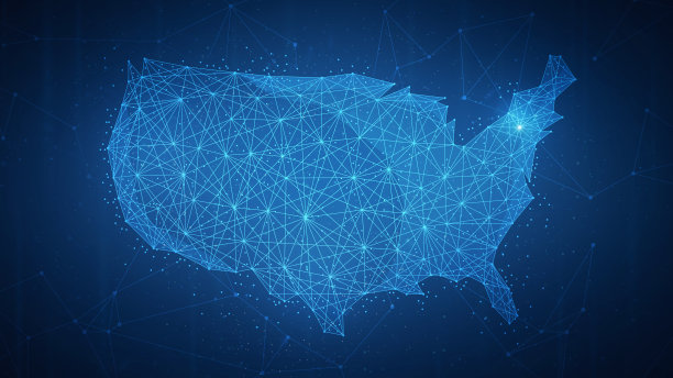 多边形美国国家地图在区块链hud旗帜图片下载