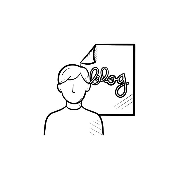 在线博客手绘轮廓涂鸦图标图片下载