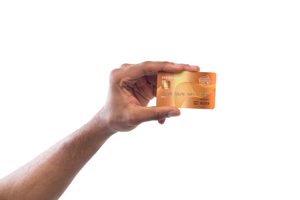 男性手持塑料卡片的手的特写图片下载