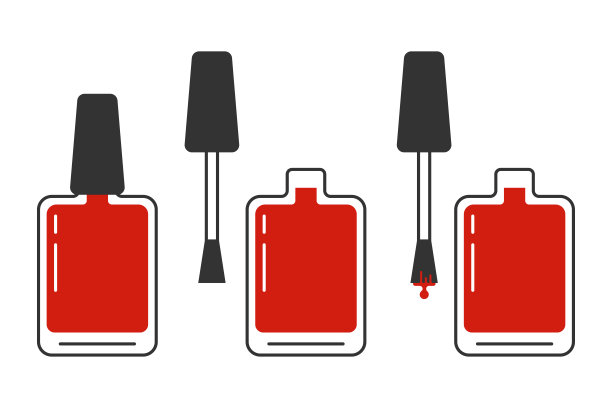 指甲油矢量平面图标隔离在白色背景上。图片下载