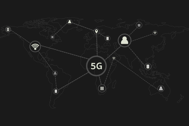 5G信息图表图标和世界地图。图片下载