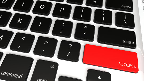 电脑键盘上的成功按钮素材图片