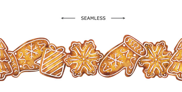 无缝条姜饼图案图片下载