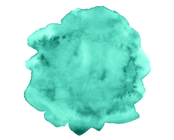 水彩海蓝色背景与清楚的边界和离婚。水彩笔刷污渍。与复制空间的文本。图片下载