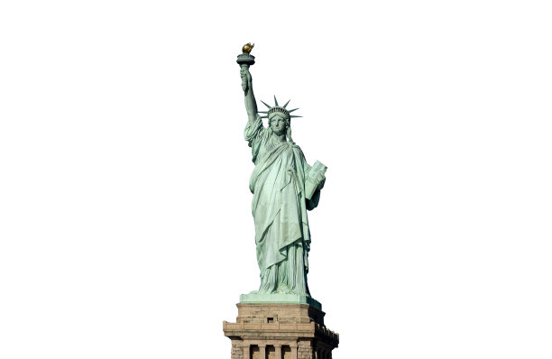 自由女神像孤立在白色之上图片下载