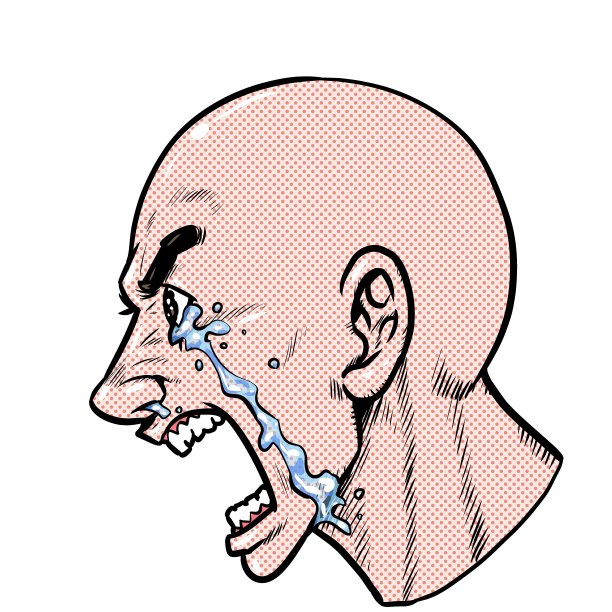 一个男人大喊大叫的侧面图片下载