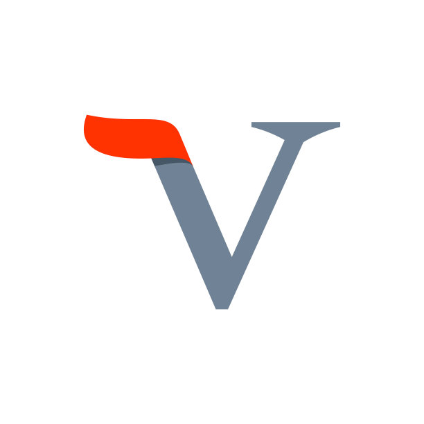 快速V衬线字母标志。图片下载