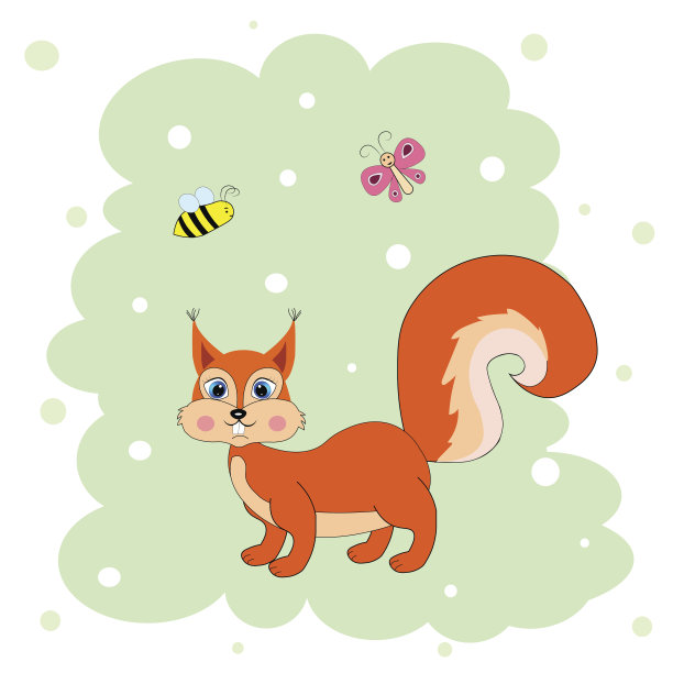 可爱的松鼠插图图片下载