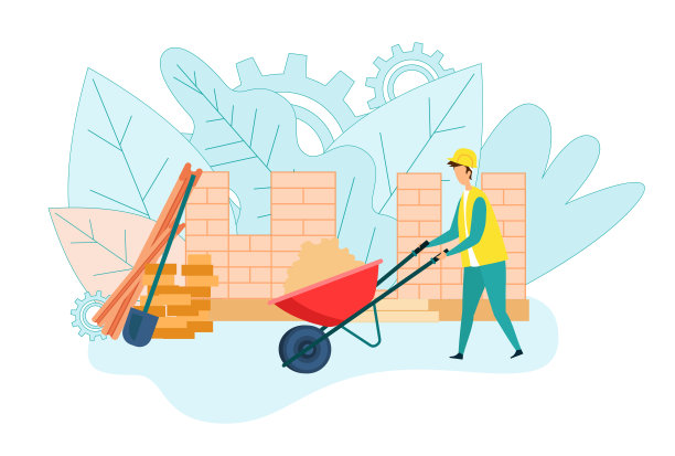 建筑工用手推车运沙子图片下载