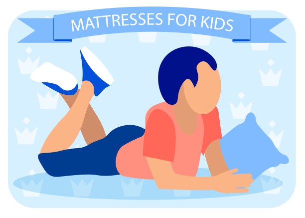 为儿童床垫商店的平面横幅模板图片下载
