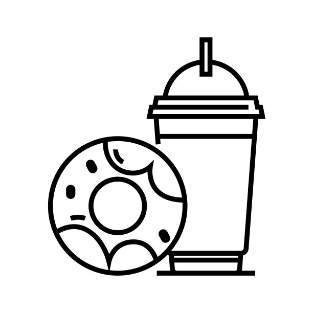 Donats线条图标，概念符号，轮廓矢量插图，线性符号图片下载