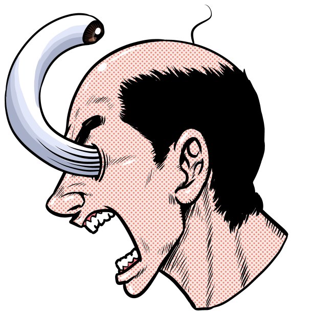 一个男人大喊大叫的侧面图片下载