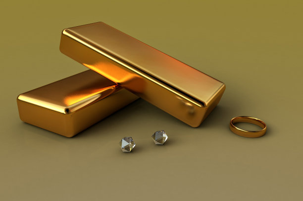 金条和宝石，镶有金环，表面光滑图片下载