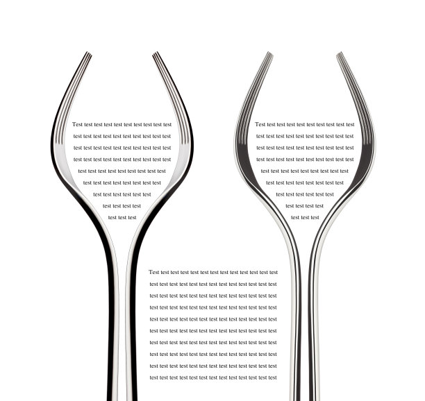 叉子代表两杯酒和一个酒瓶图片下载