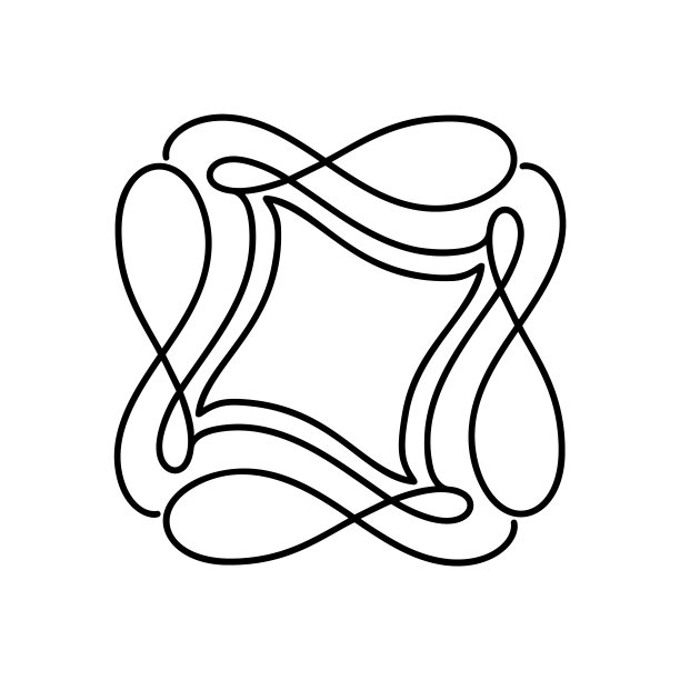 蓬勃单线矢量帧插图。手绘书法风格的复古装饰标志，邀请，婚礼，礼物，照片，字母。简单漂亮的卡片图片下载