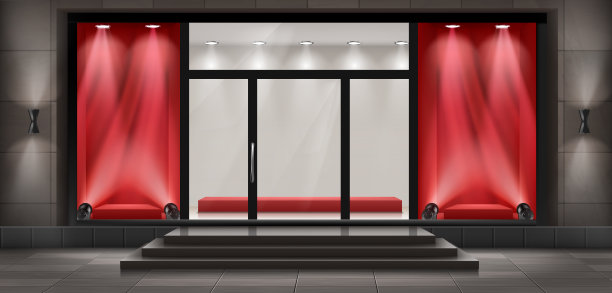 矢量精品店立面与招牌图片下载