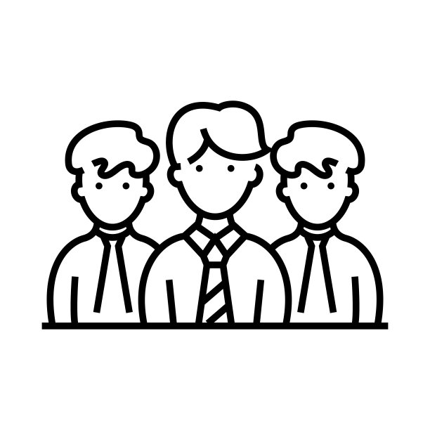 集体员工线图标、概念符号、轮廓矢量插图、线形符号图片下载
