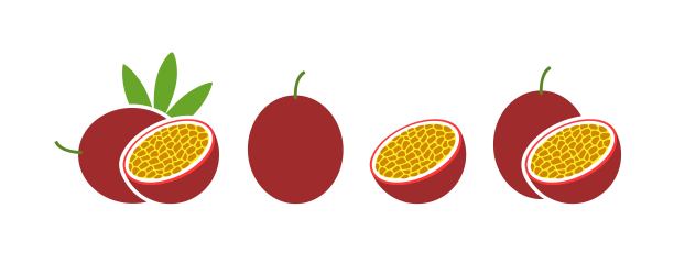 百香果的标志。白色背景上孤立的百香果图片下载