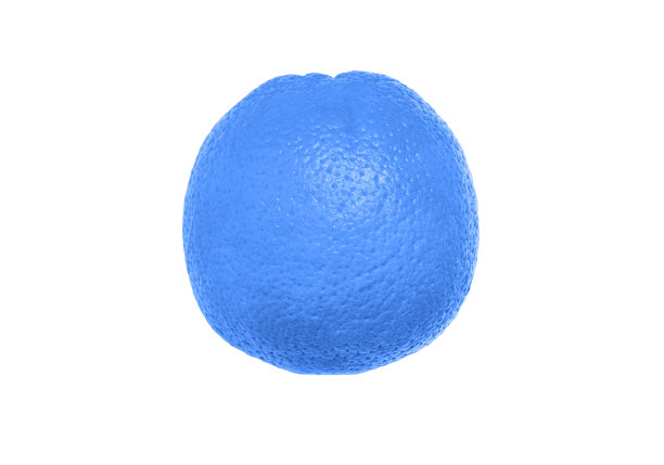 成熟的橙蓝色孤立在白色背景与复制空间的文本或图像。图片下载