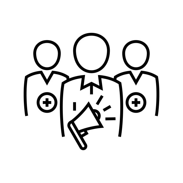 导演演讲线图标概念符号线性矢量图图片下载