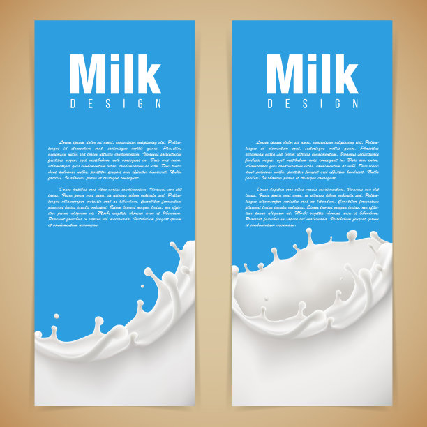 牛奶设计3d矢量插图与牛奶飞溅图片下载