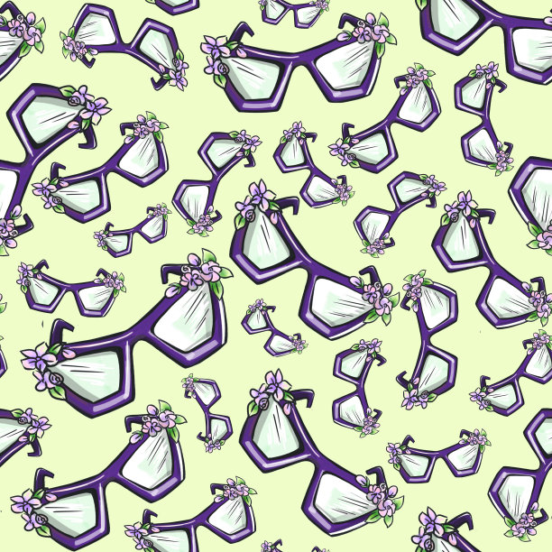 无缝模式的玻璃隔离在黄色背景。图片下载