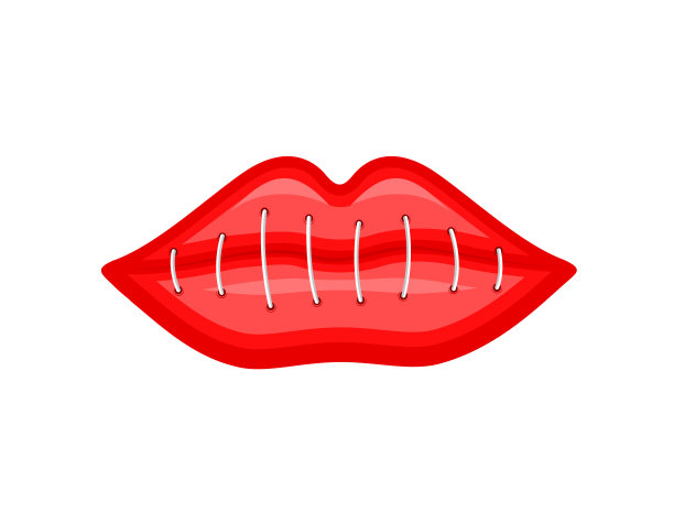 缝纫的嘴。性骚扰，停止针对女性的暴力。图片下载