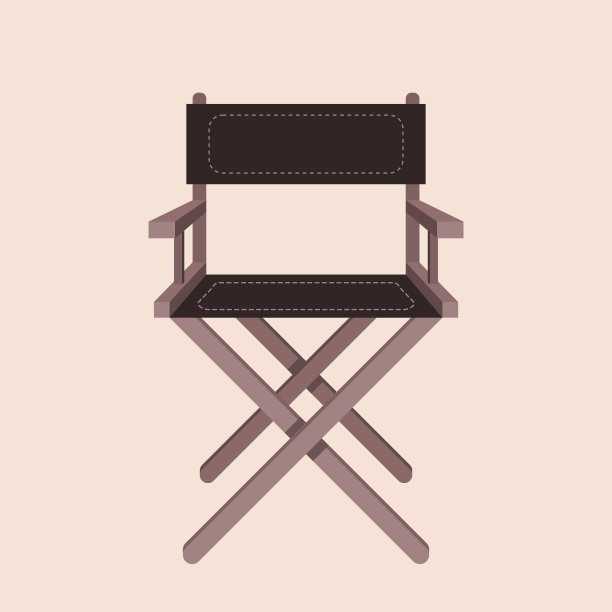 米色背景上是优雅的电影导演椅子。电影产业、导演、表演、概念。图片下载