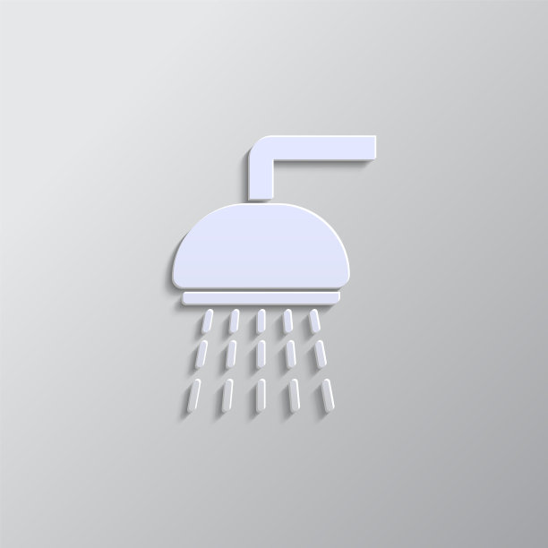 浴缸，浴室，淋浴纸风格，图标。纸张样式矢量图标。图片下载