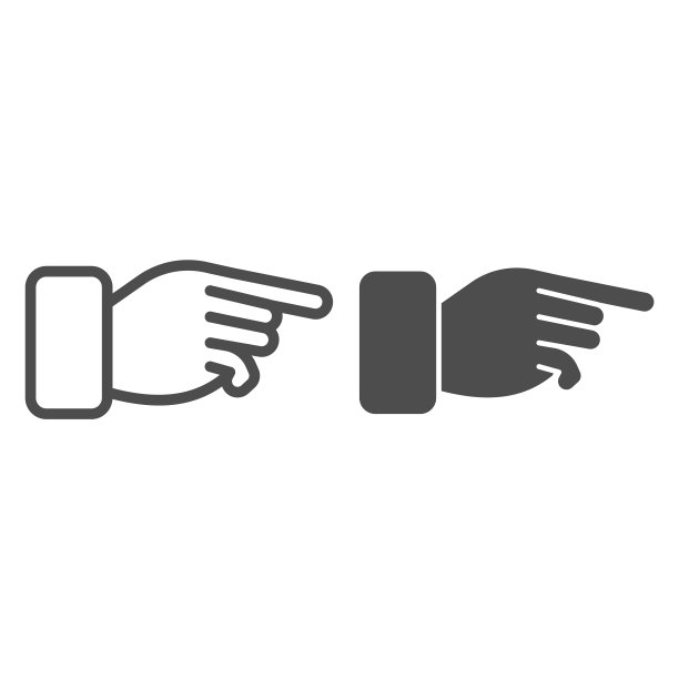 索引指针线和实体图标。判断用食指，用手指指主手指。法理学向量设计概念，轮廓风格象形图在白色背景，用于web和应用程序。Eps 10。图片下载