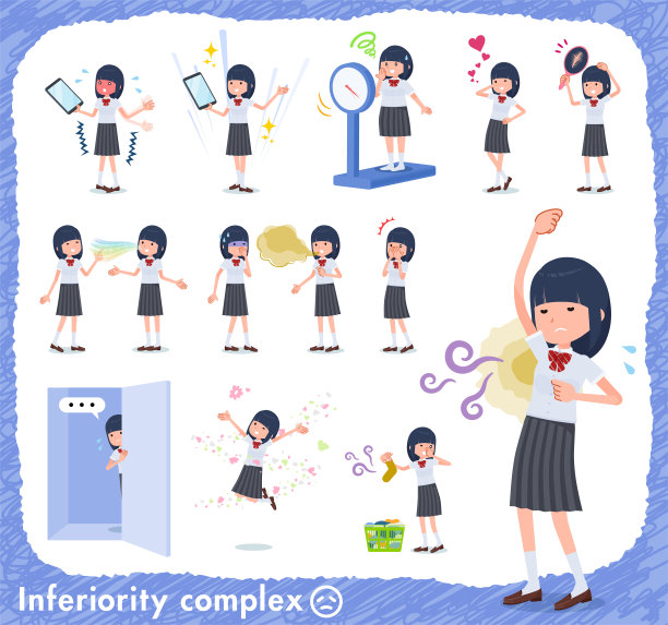 扁平型女学生白色衬衫夏季复杂图片下载