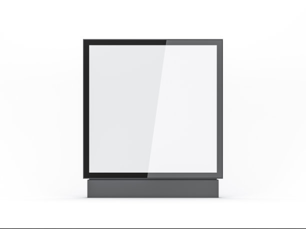 空白方塔模拟广告，孤立在白色，空街头横幅模型图片下载